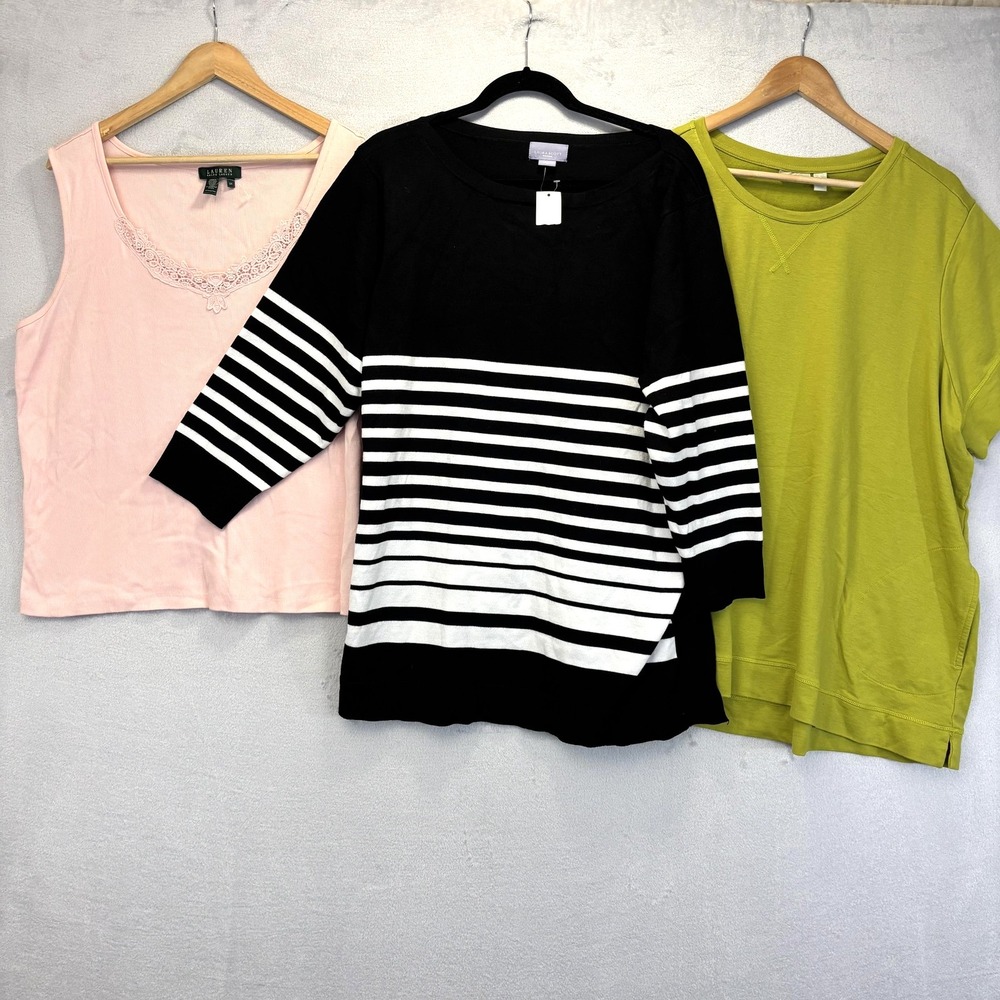 Lot Of 3 Tops Size 3X - LOGO Lounge Laura Scott Lauren Ralph Lauren Tunic Shirts